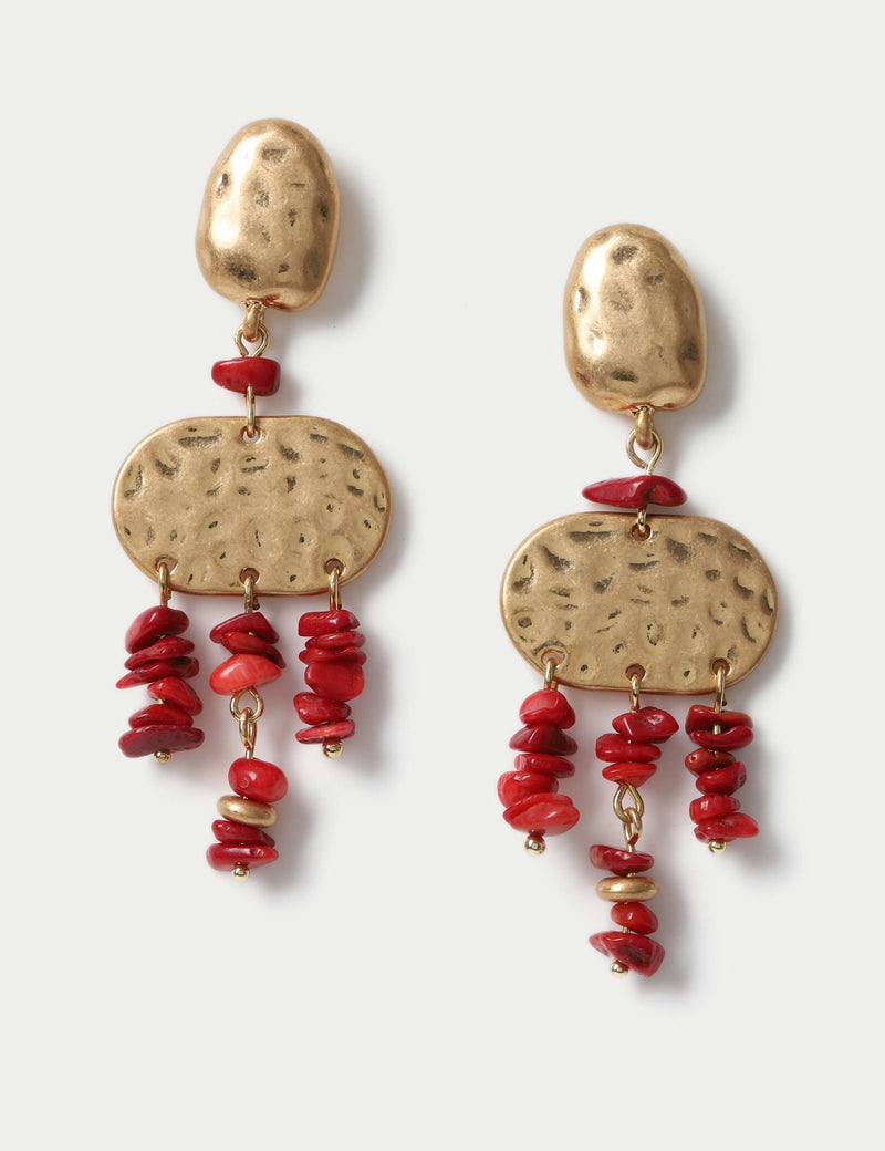 Textured chipping drop earrings (British brand)