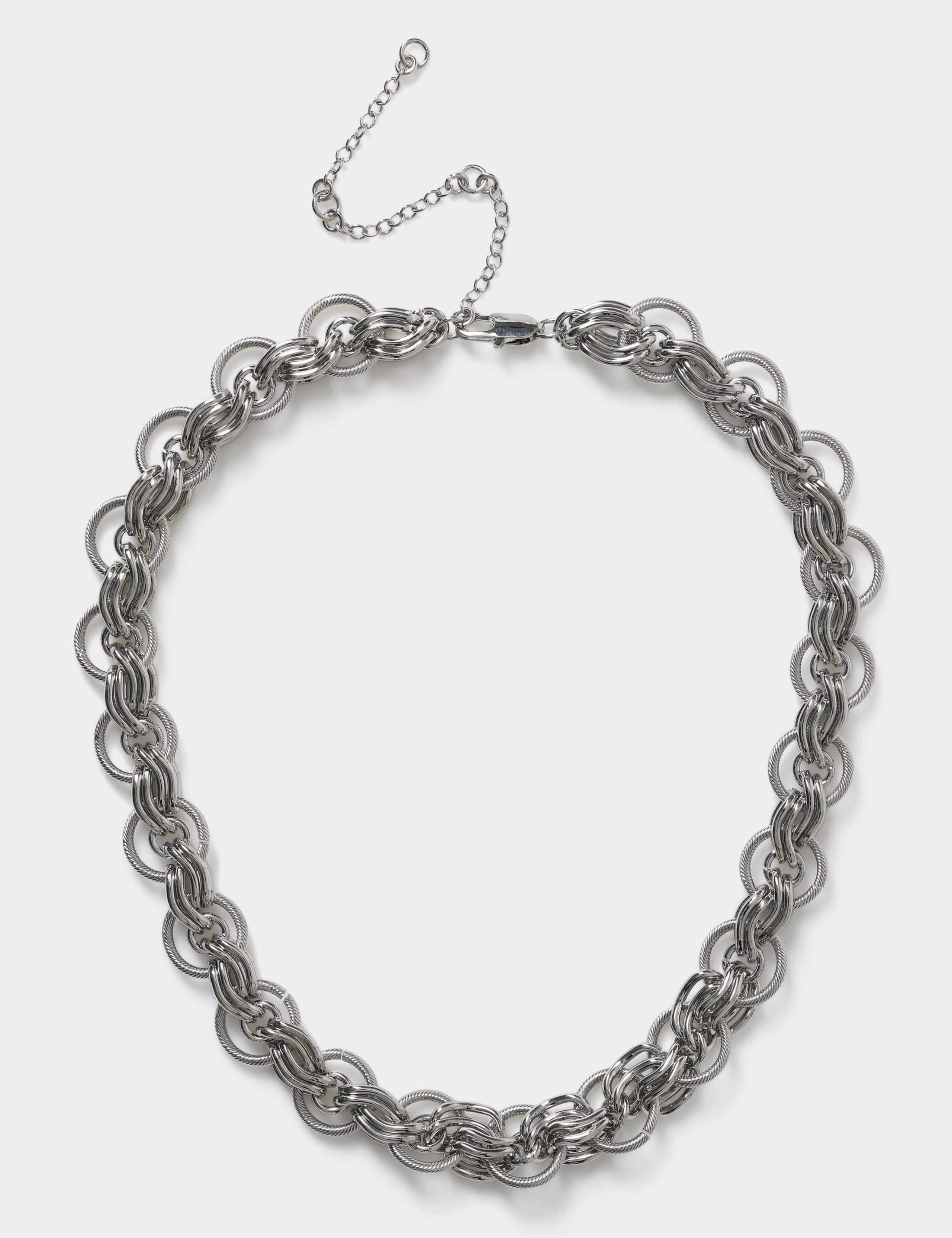 Textured chunky O link necklace, UK version