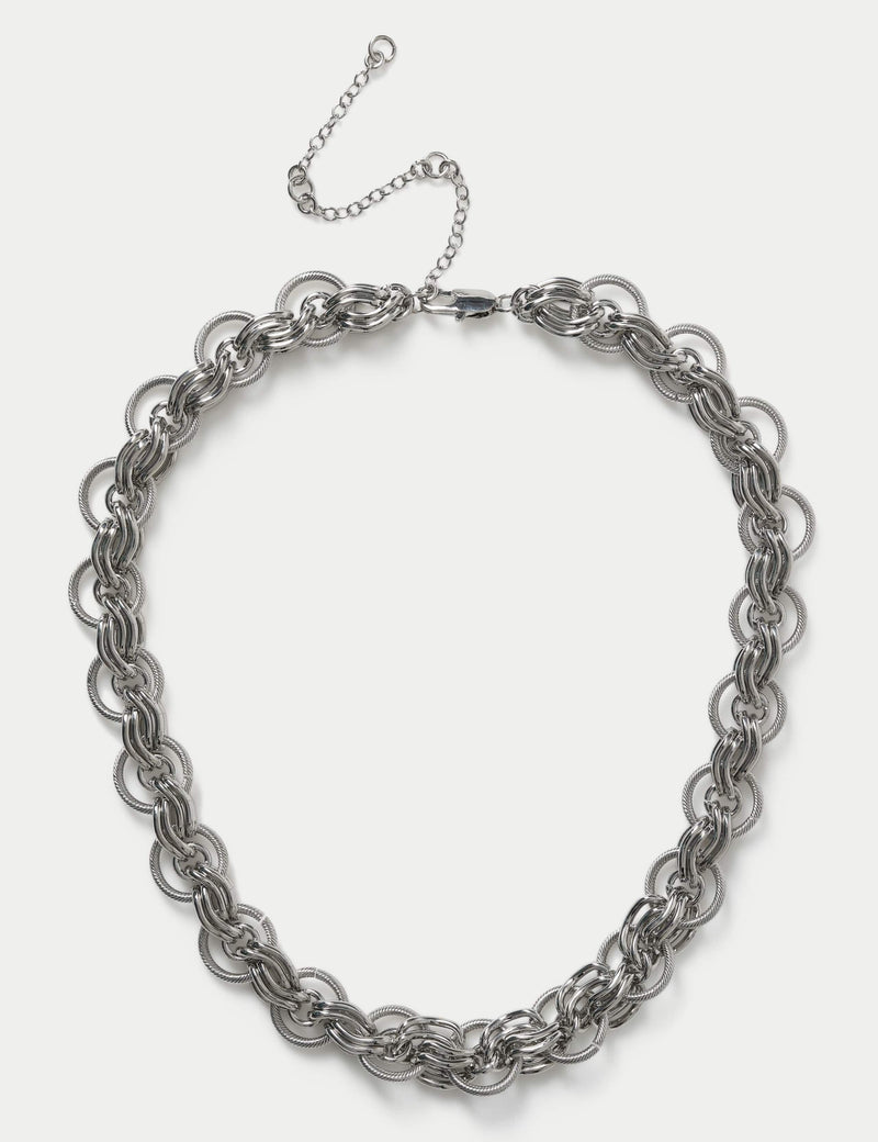 Textured chunky O link necklace, UK version