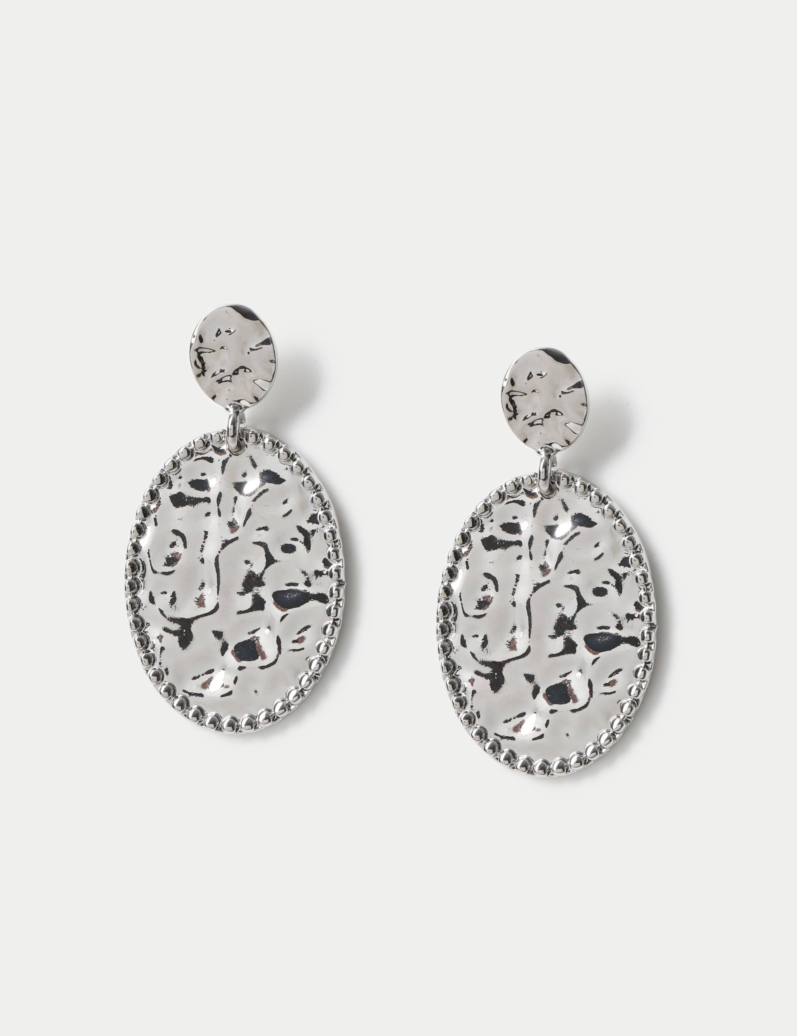 Textured drop earrings in 100% zinc alloy from a British brand