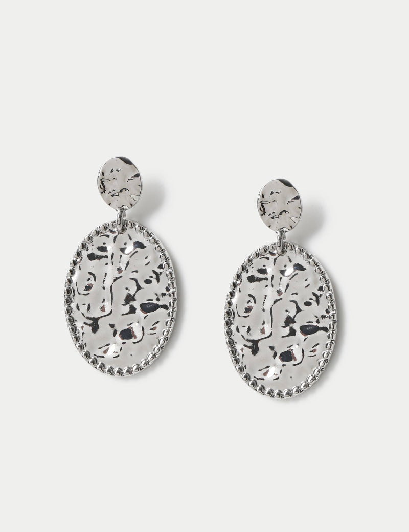 Textured drop earrings in 100% zinc alloy from a British brand