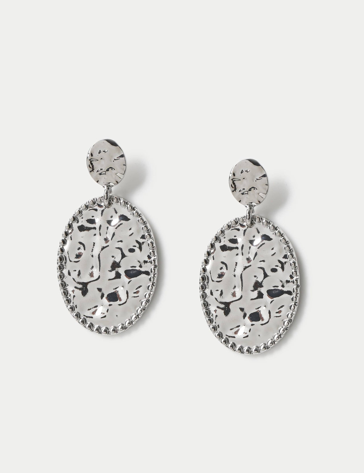 Textured drop earrings in 100% zinc alloy from a British brand
