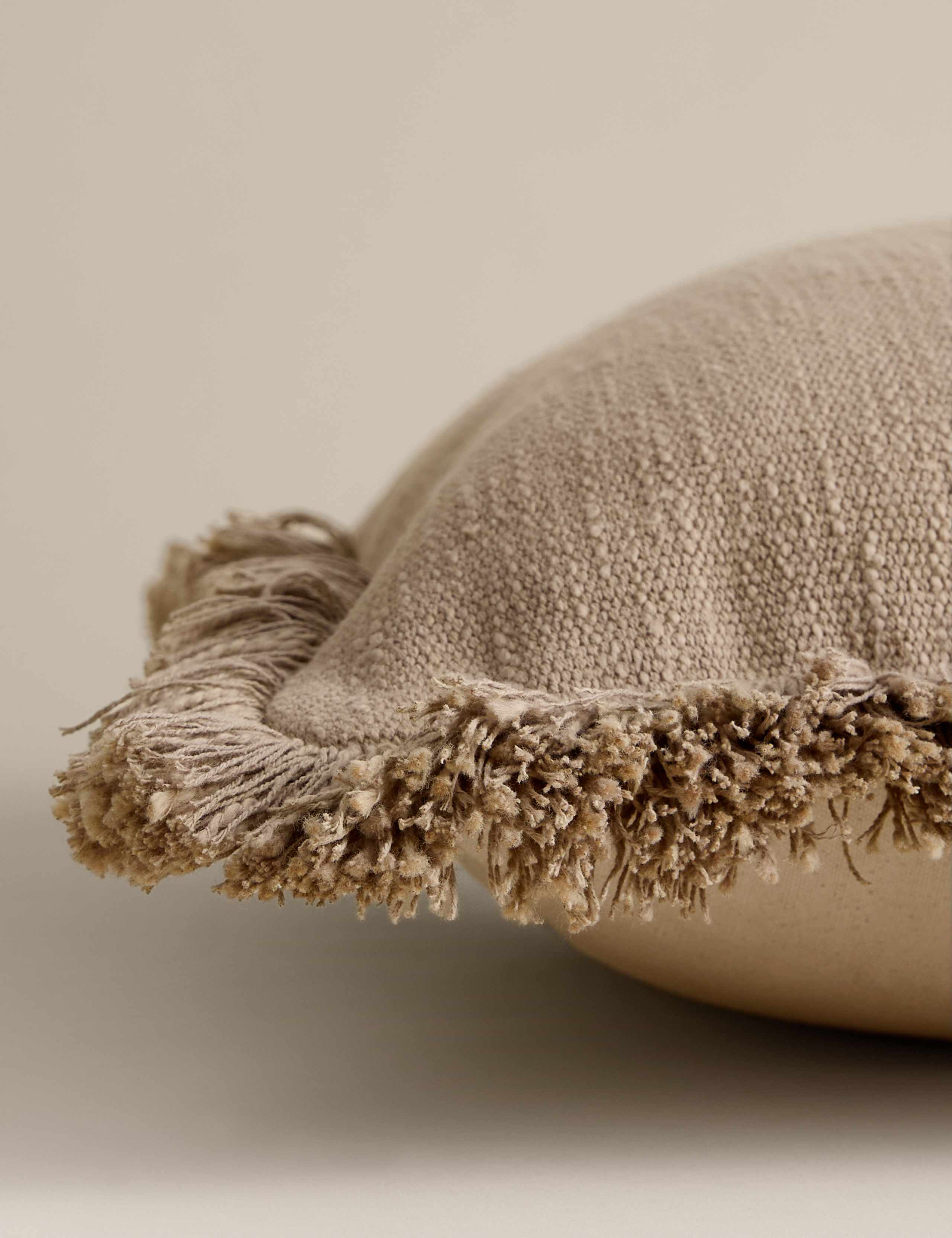 Textured fringe cushion cover square 50cm - British product
