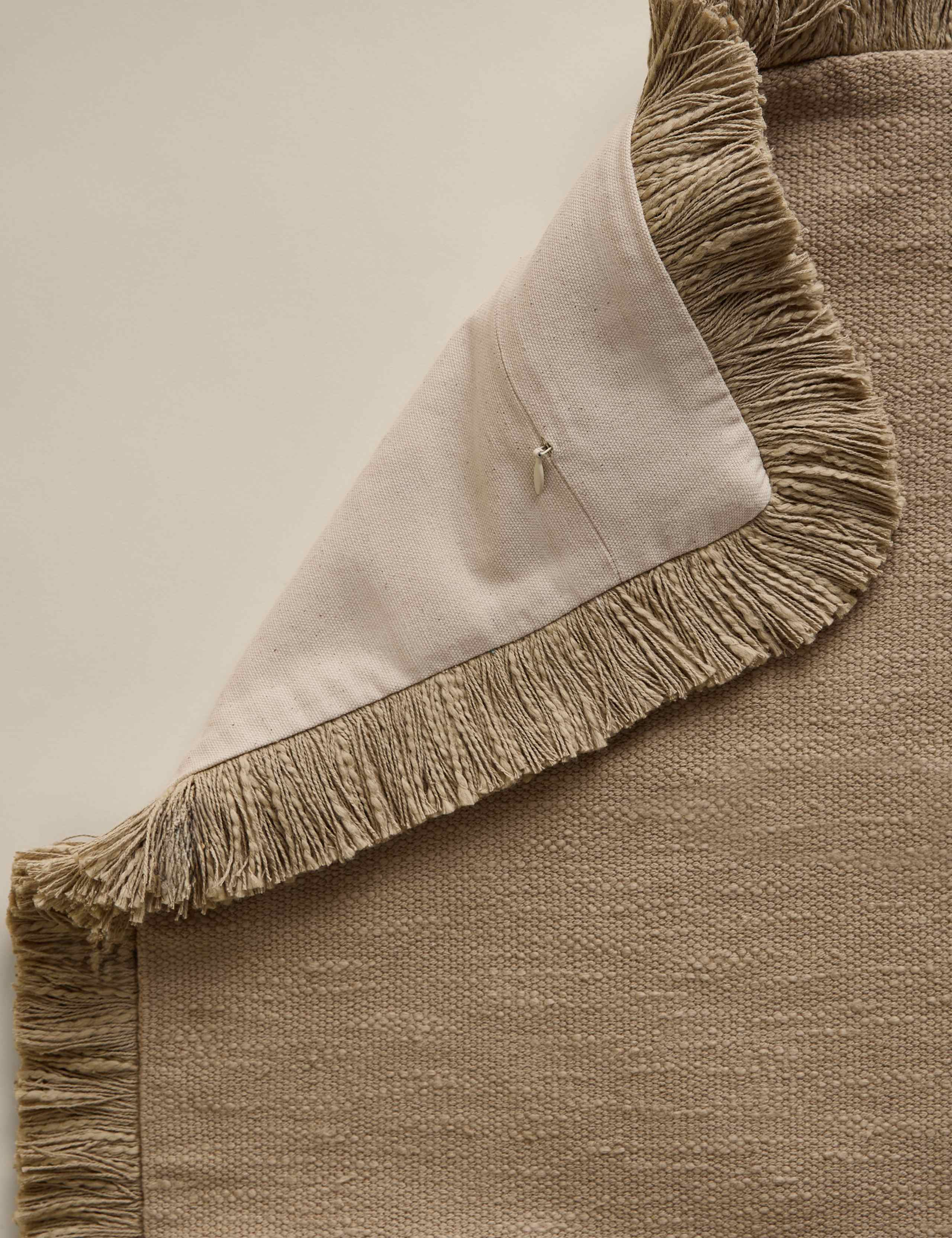 Textured fringe cushion cover square 50cm - British product
