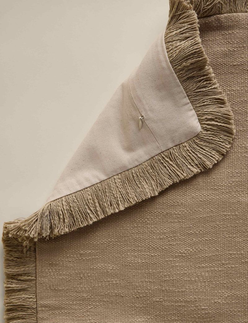 Textured fringe cushion cover square 50cm - British product
