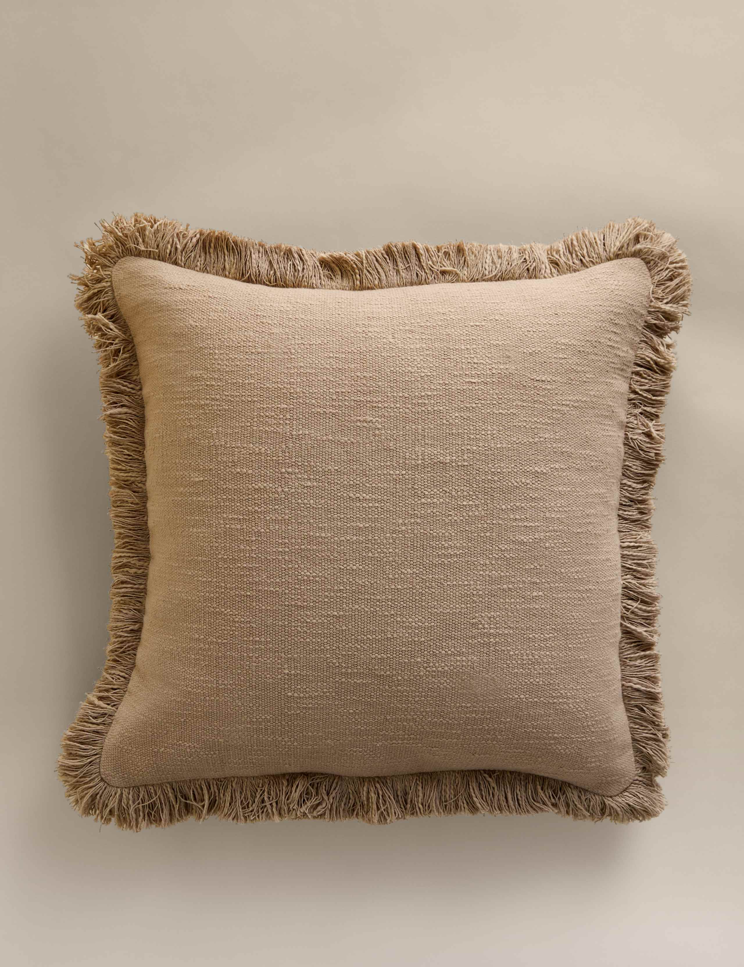 Textured fringe cushion cover square 50cm - British product