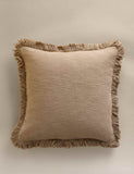 Textured fringe cushion cover square 50cm - British product
