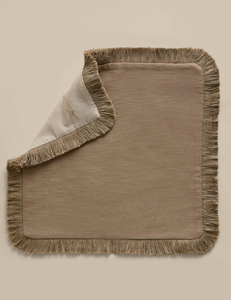 Textured fringe cushion cover square 50cm - British product