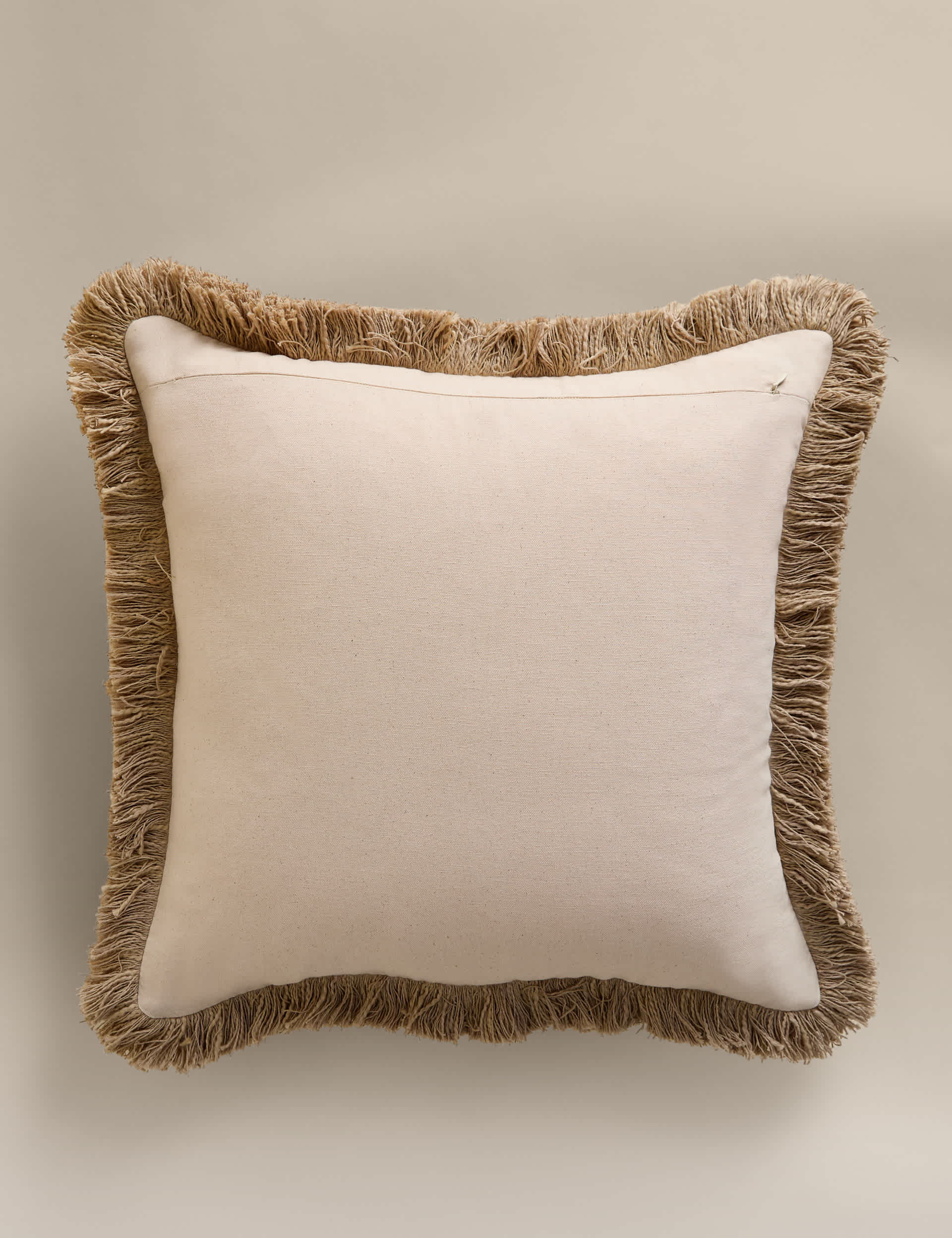 Textured fringe cushion cover square 50cm - British product