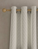 Textured herringbone eyelet curtains (British brand)