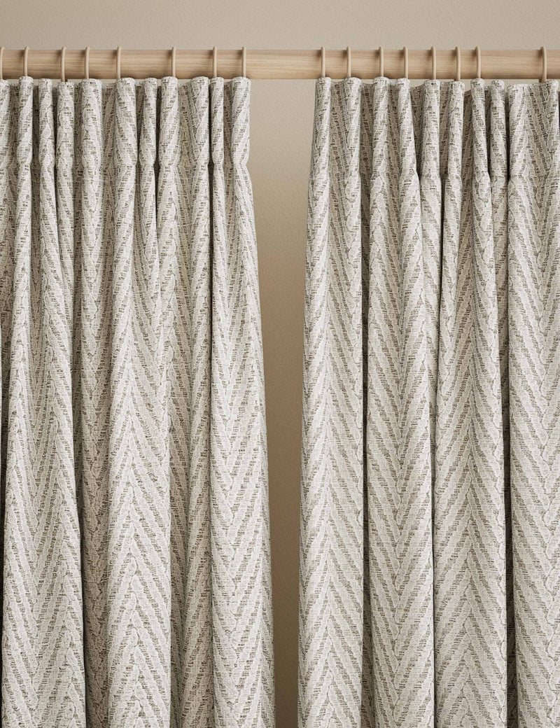 Textured herringbone eyelet curtains (British brand)