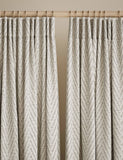 Textured herringbone eyelet curtains (British brand)
