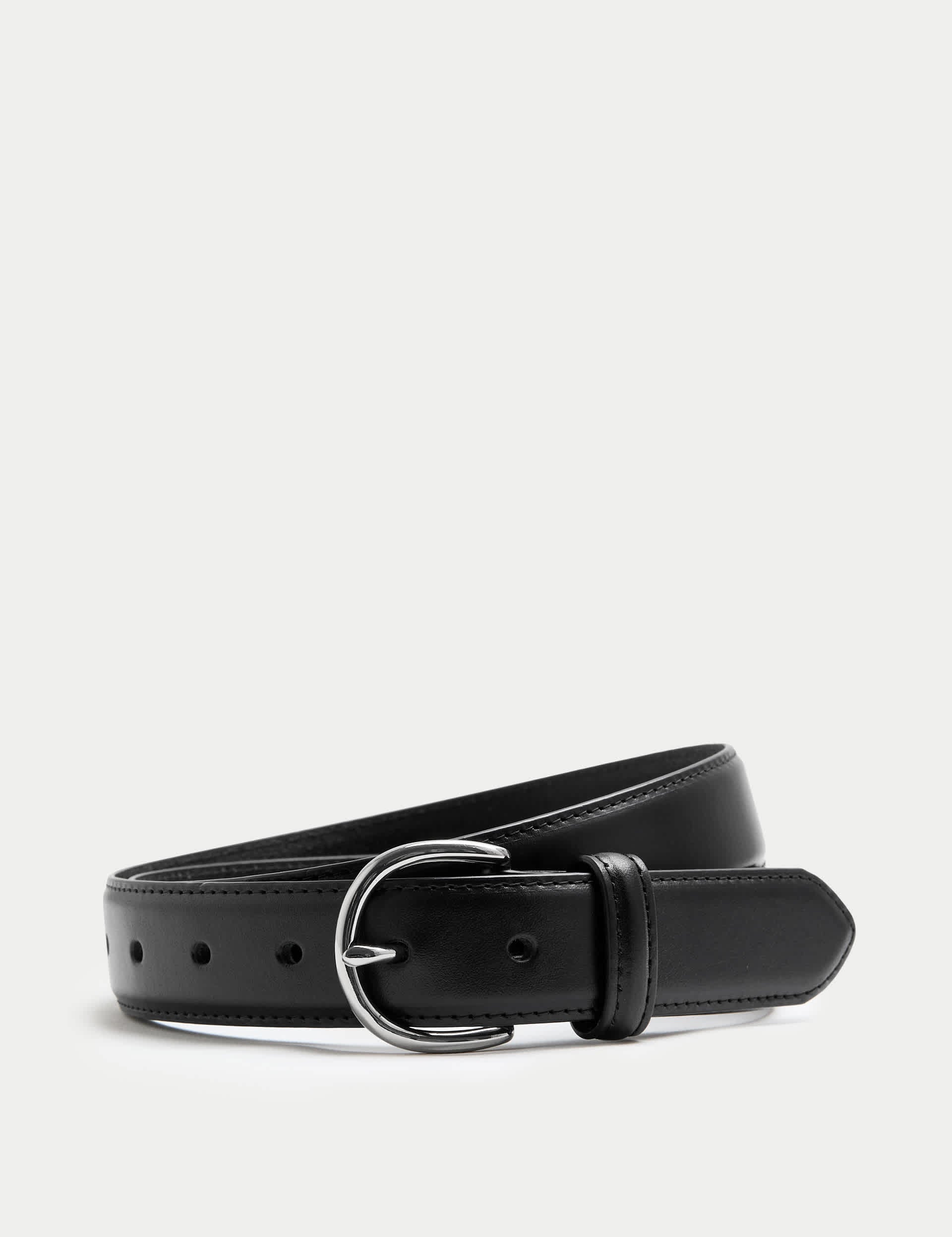 M&S textured leather buckle belt (British brand)