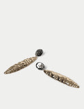 Textured mixed metal skinny earrings (British brand)