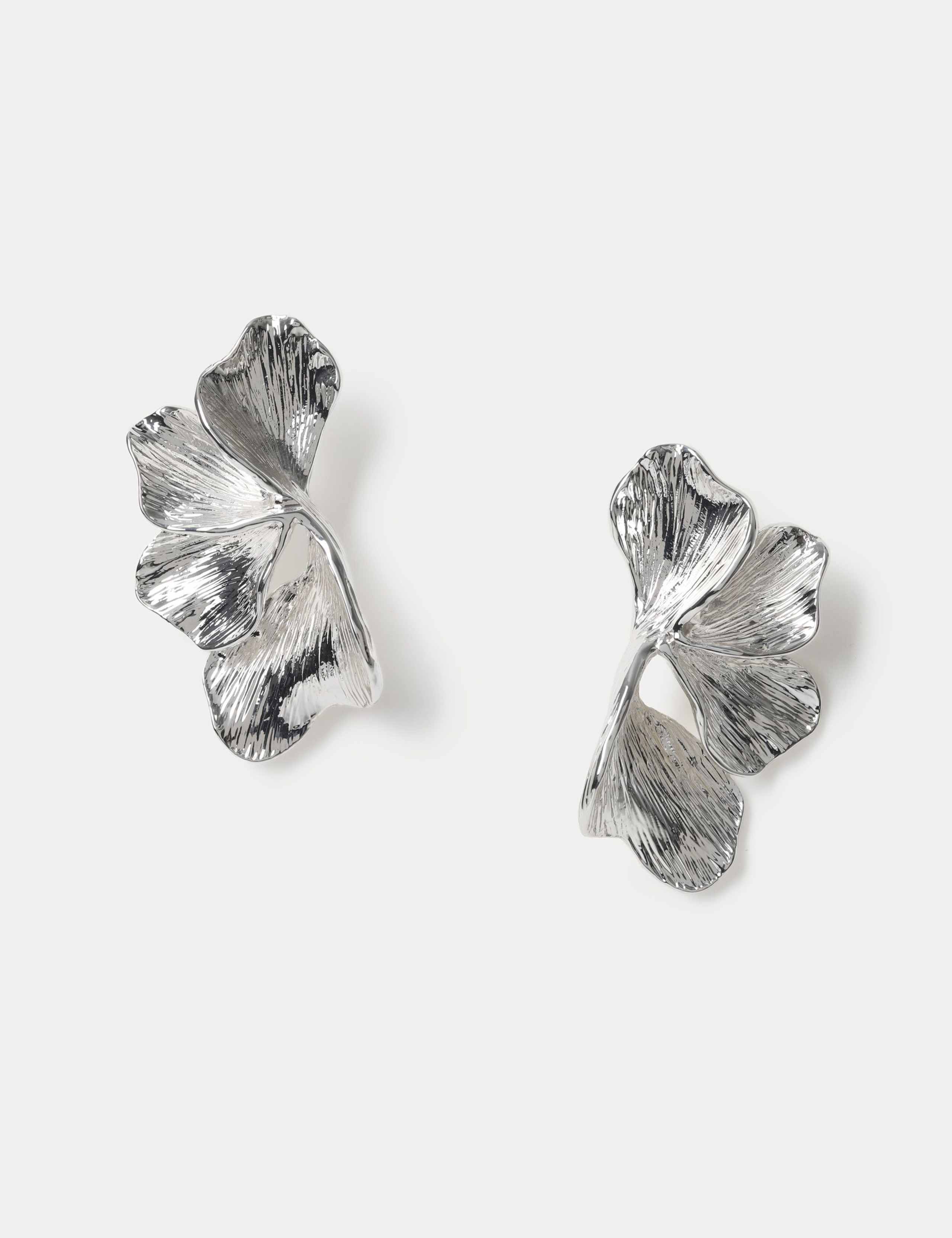 Textured oversized flower earrings, imported from the UK