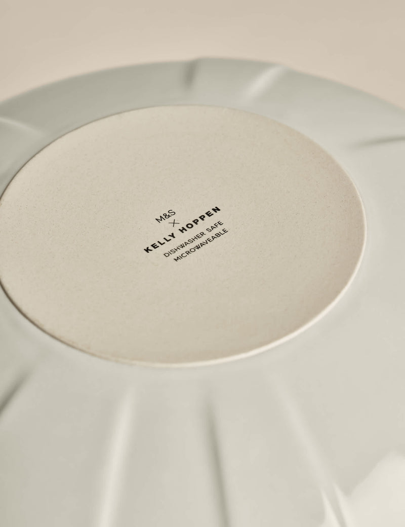 M&S X Kelly Hoppen textured ceramic serve bowl medium (British brand)
