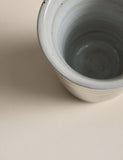 Stoneware mug textured spin handleless 9cm - British product
