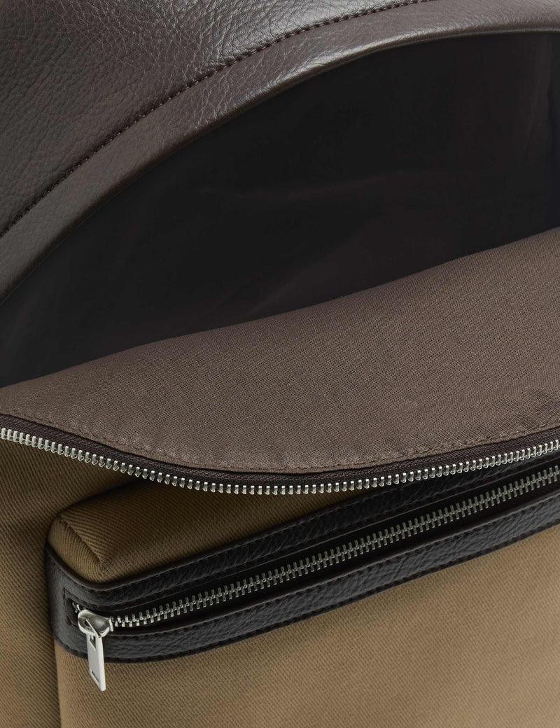 M&S Textured Twill Mix Backpack in cotton and polyurethane, British brand