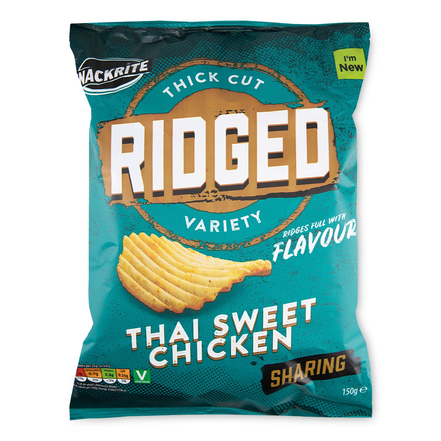Thai chicken ridged crisps share bag - British product
