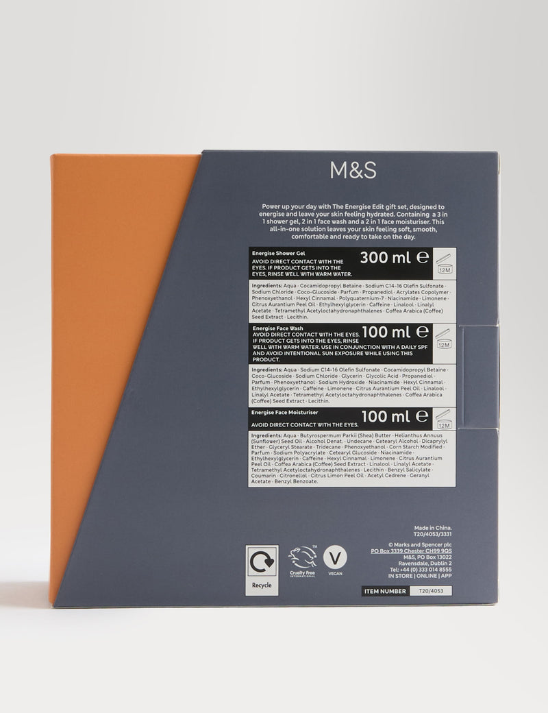 Solutions Energise men's grooming gift set - British product