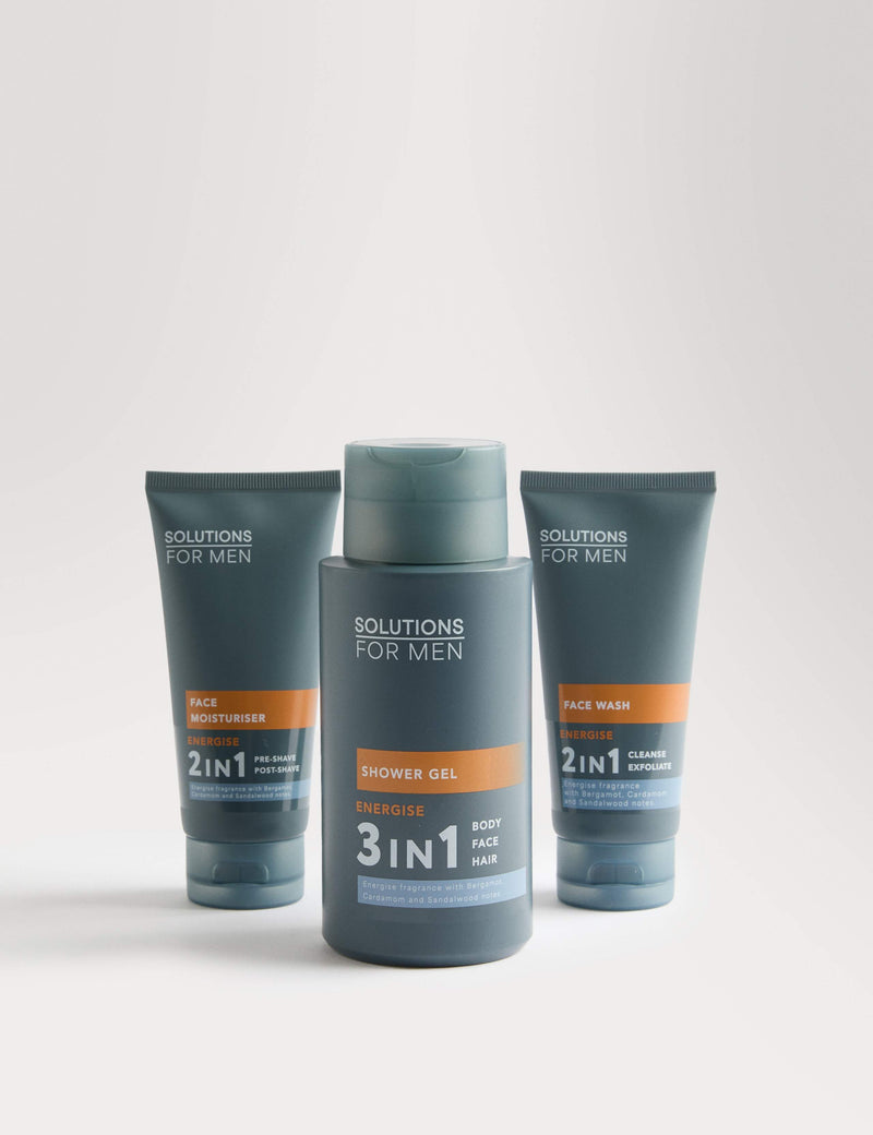 Solutions Energise men's grooming gift set - British product