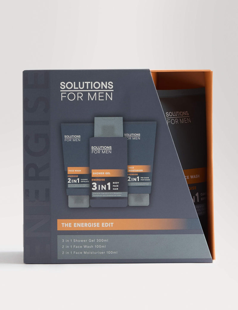 Solutions Energise men's grooming gift set - British product