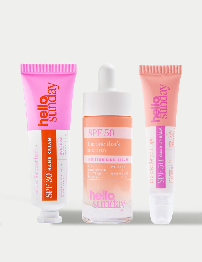 Hello Sunday Everyday Essentials SPF Skincare Kit (British brand)