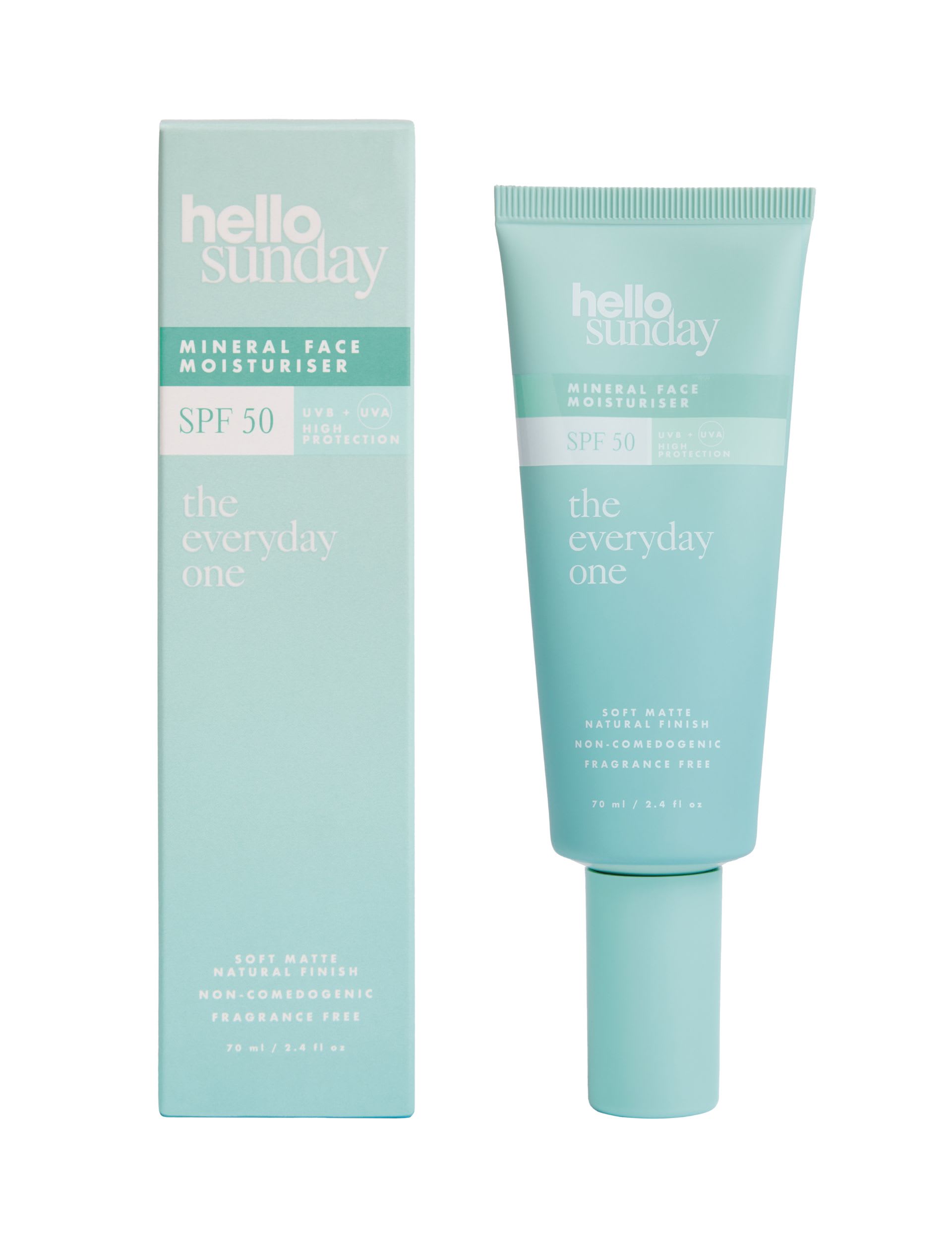 Hello Sunday Face Moisturiser SPF 50 Centella Asiatica 70ml - British product