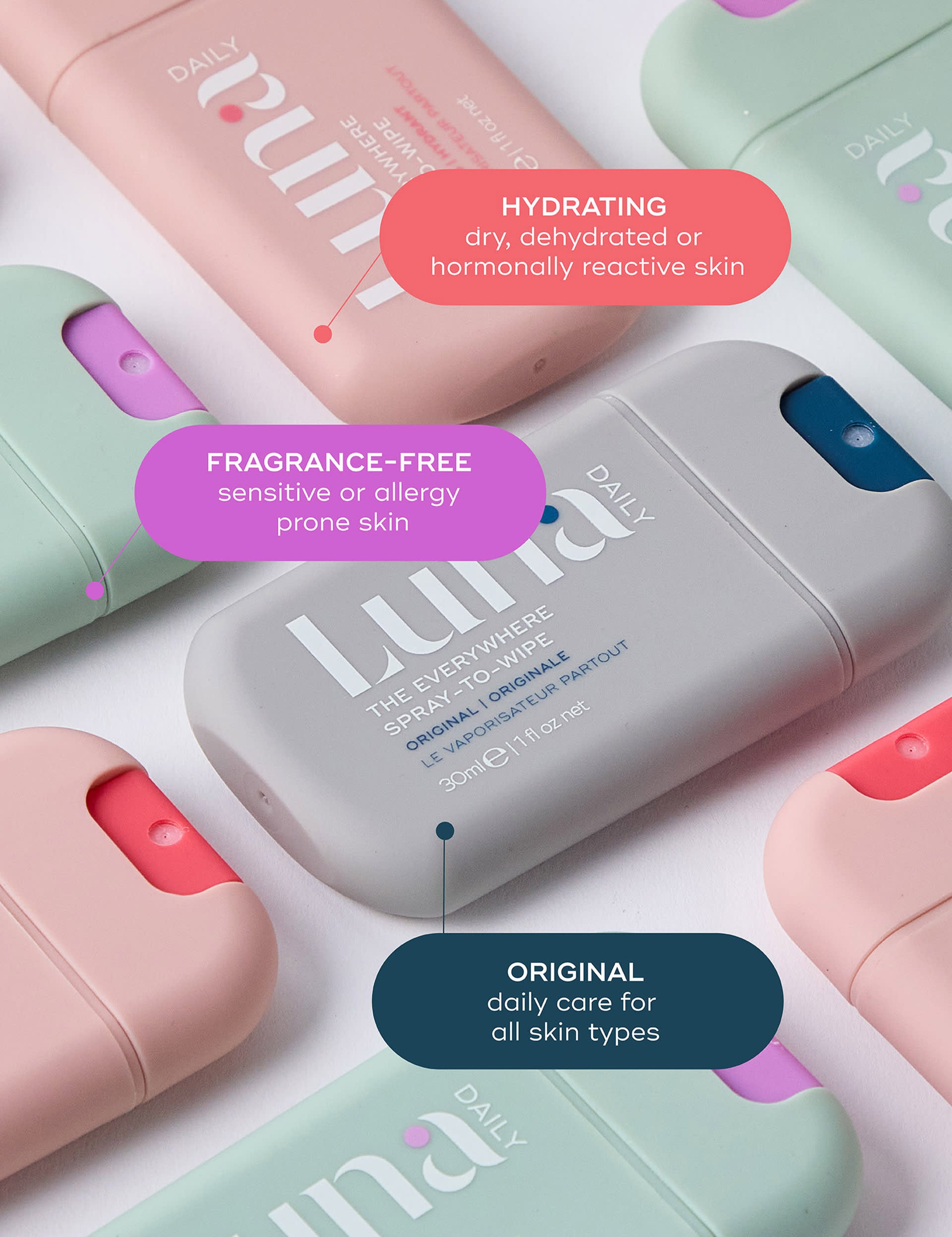 Luna Daily Spray-to-Wipe Original 30ml (British brand)