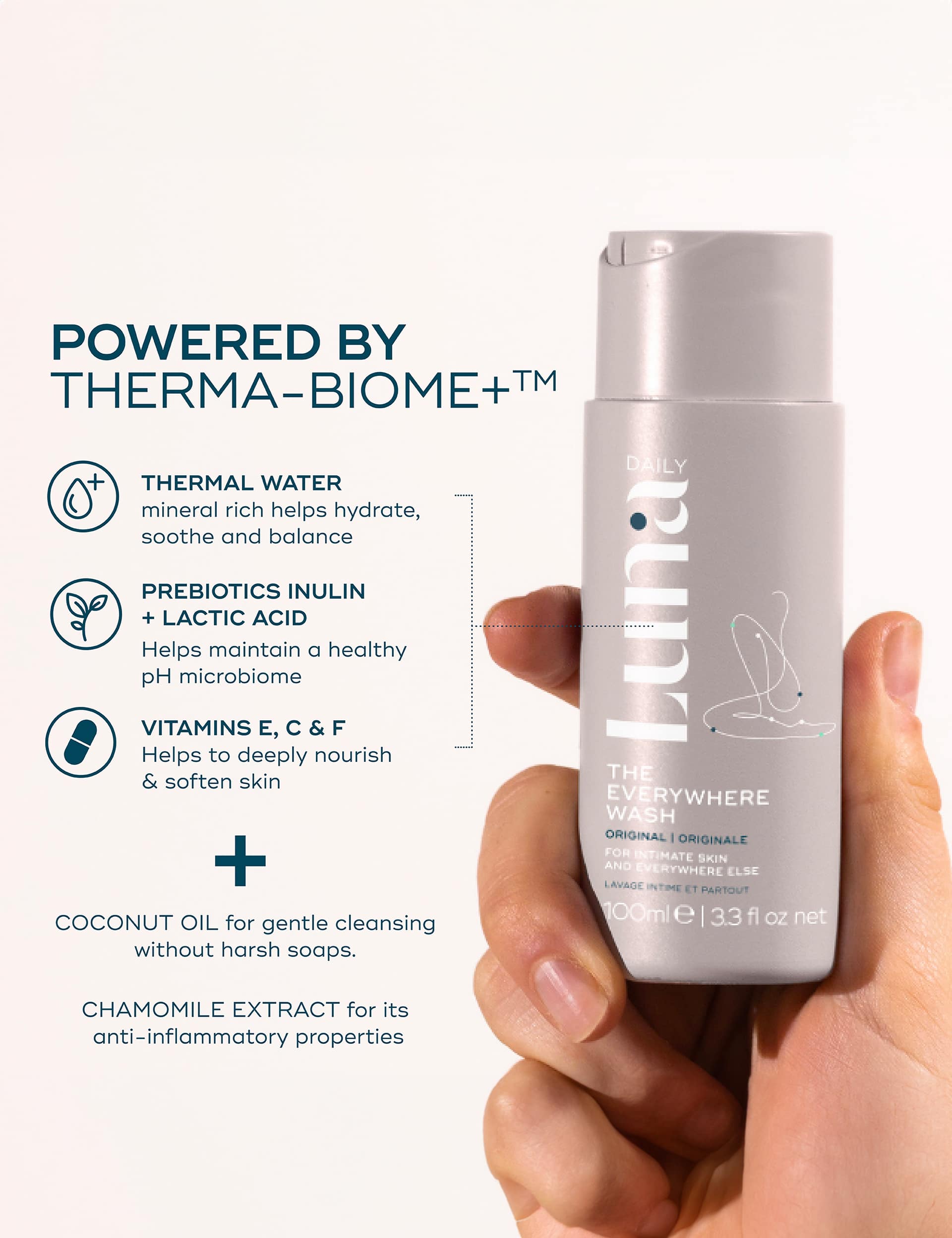 Luna Daily Everywhere Wash and Oil kit travel sizes (British brand)
