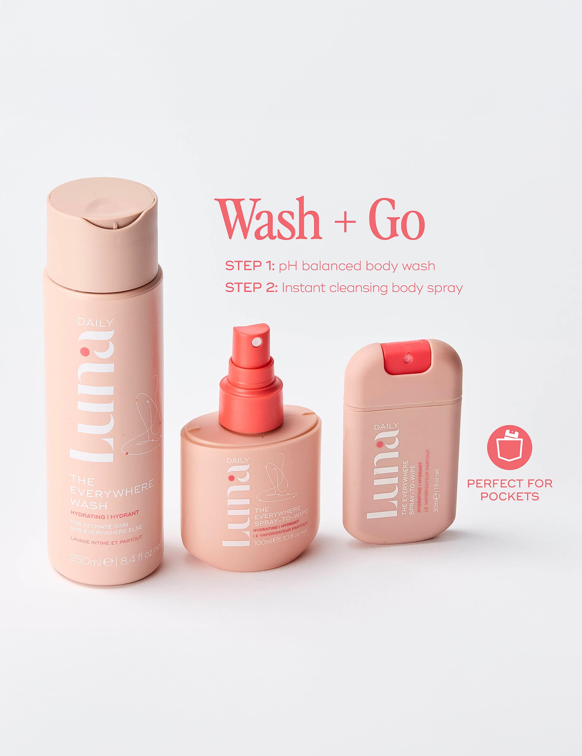 Luna Daily Everywhere Wash Hydrating 250ml (British brand)