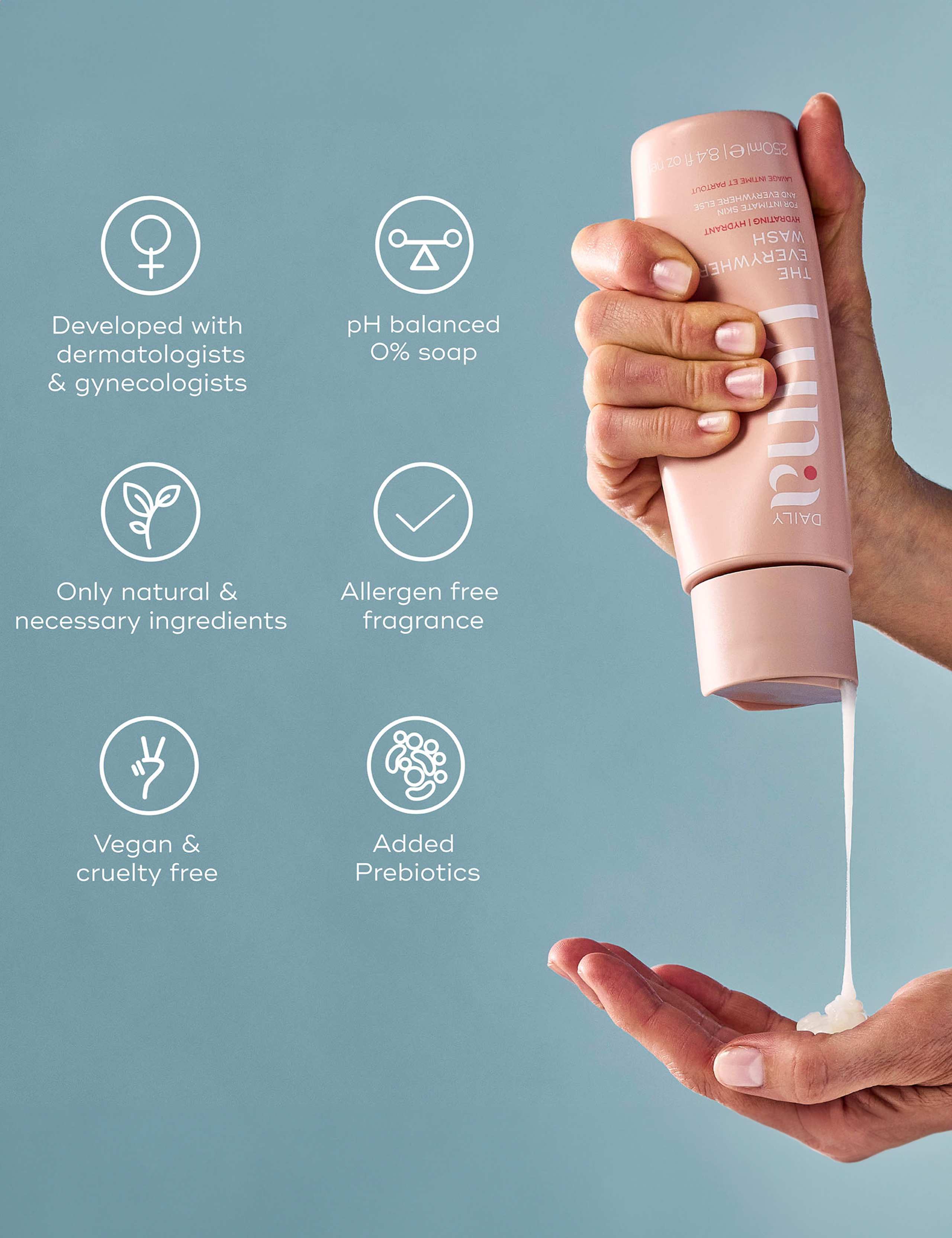 Luna Daily Everywhere Wash Hydrating 250ml (British brand)