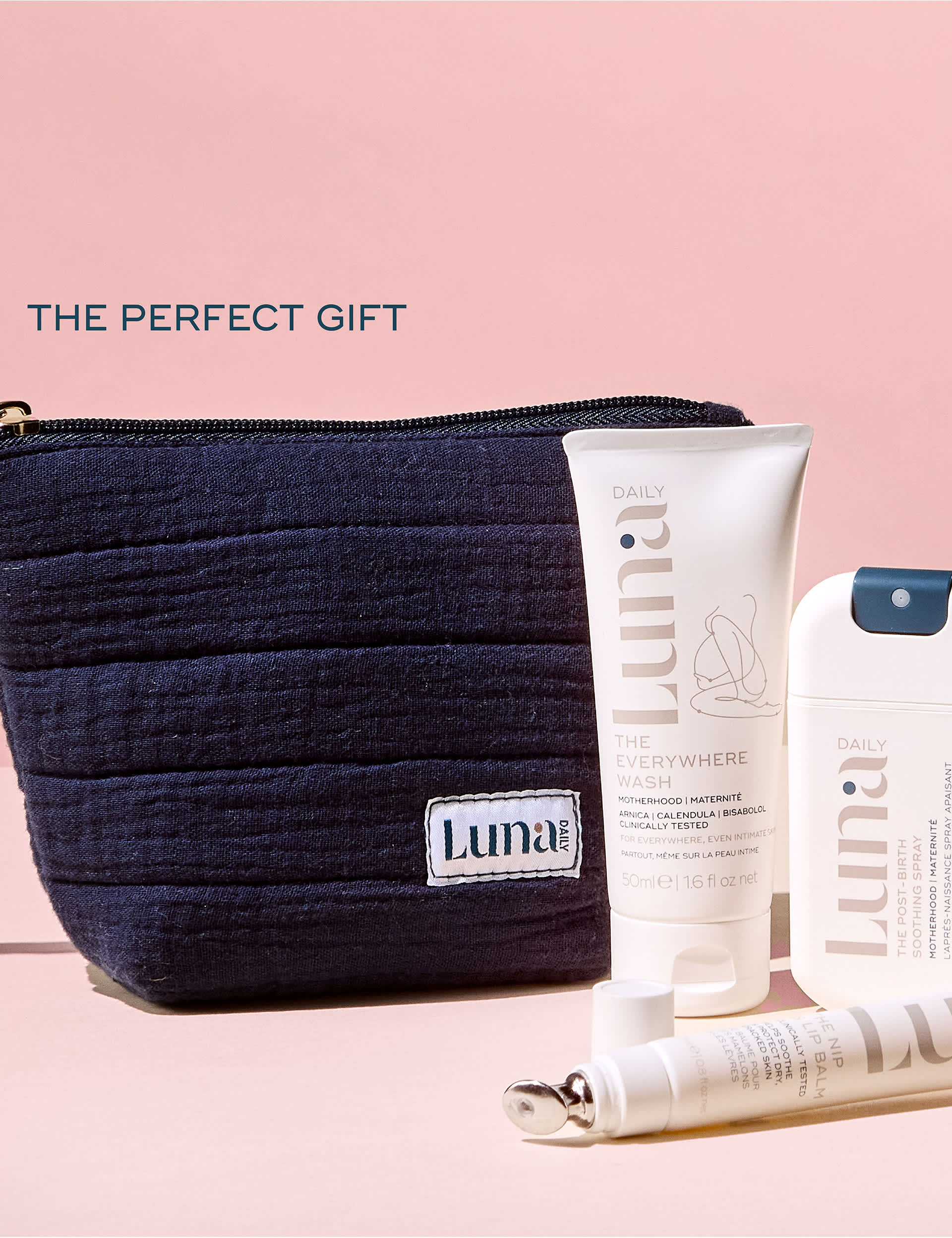 Luna Daily hospital bag kit with post-birth spray and balm (British brand)