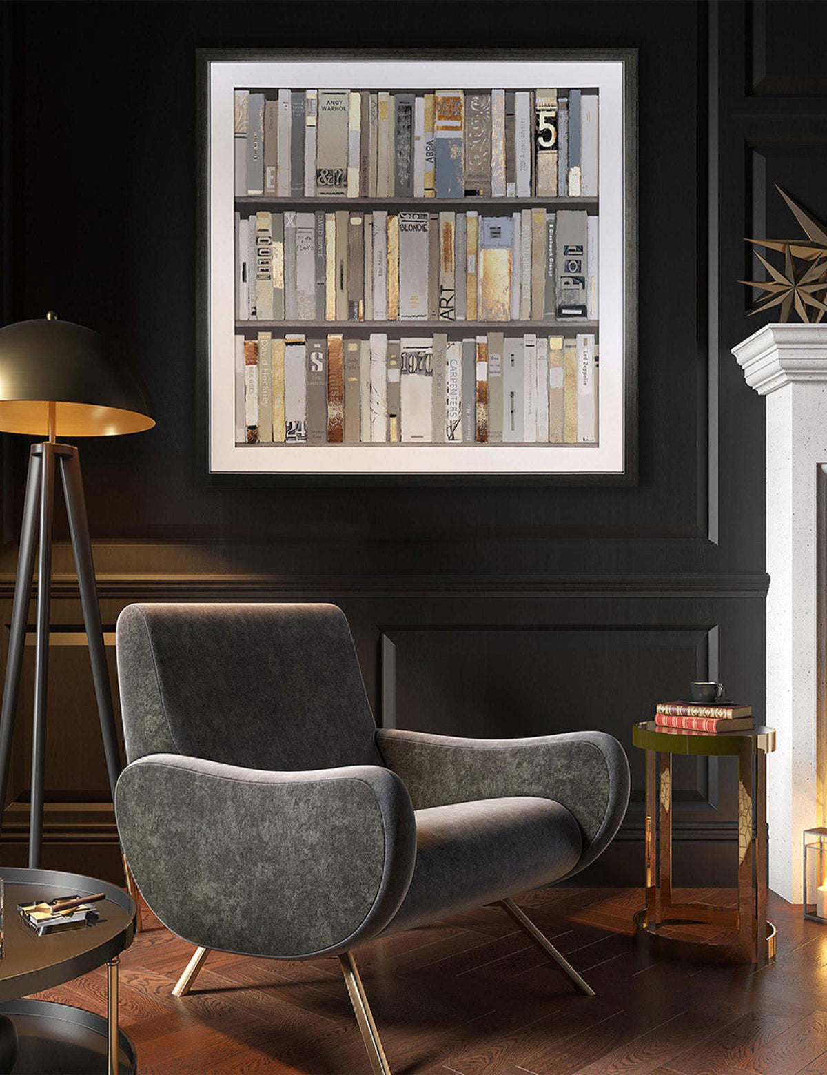 Gallery Direct Library Square Framed Art 900mm x 900mm (British brand)
