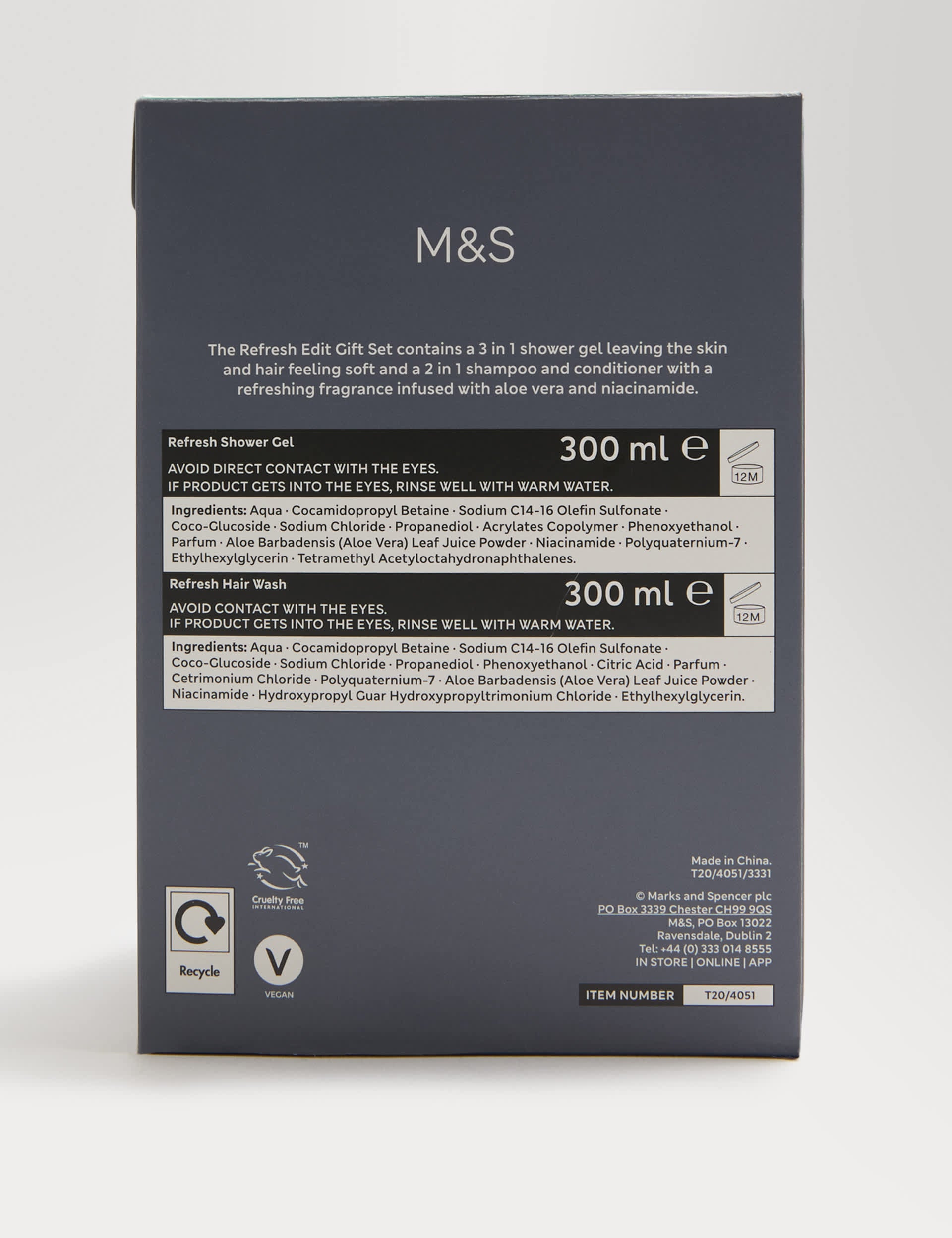 Solutions for Men REFRESH Edit grooming set 300ml each, imported from the UK