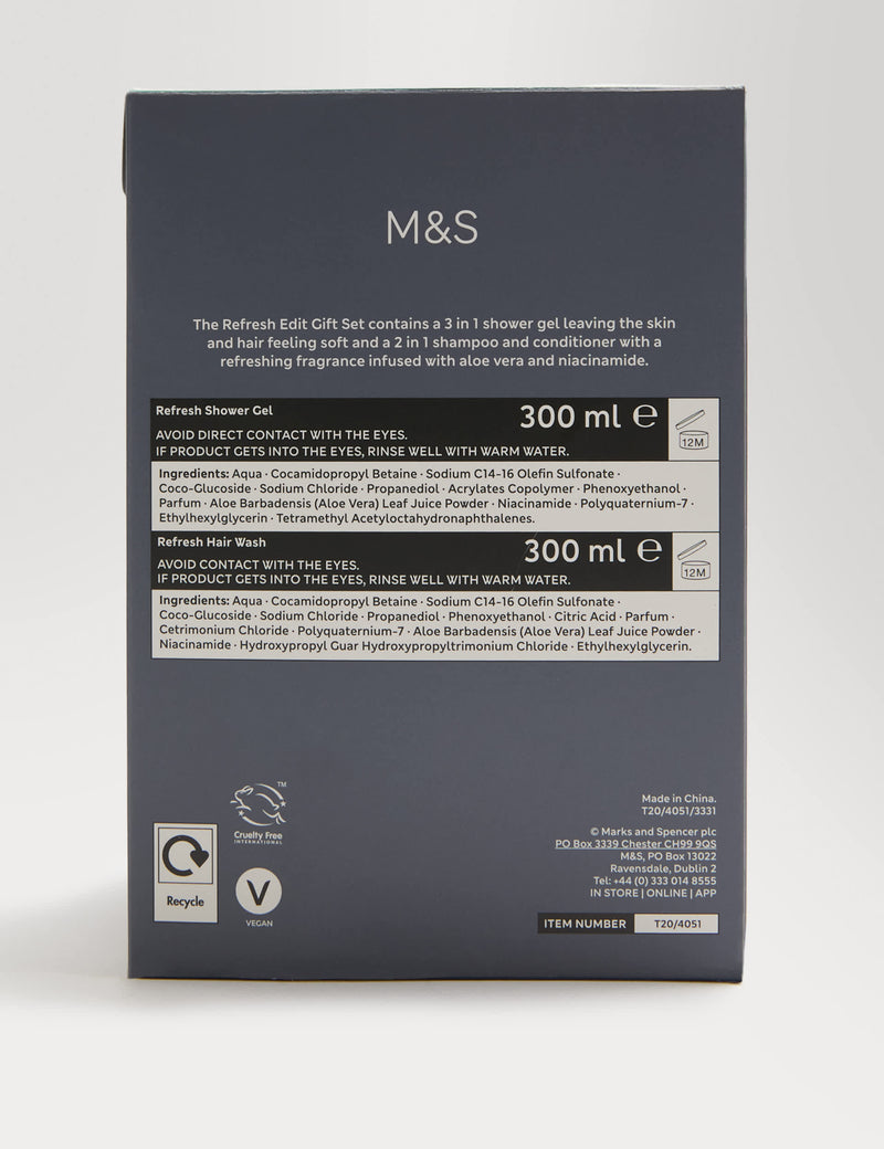 Solutions for Men REFRESH Edit grooming set 300ml each, imported from the UK
