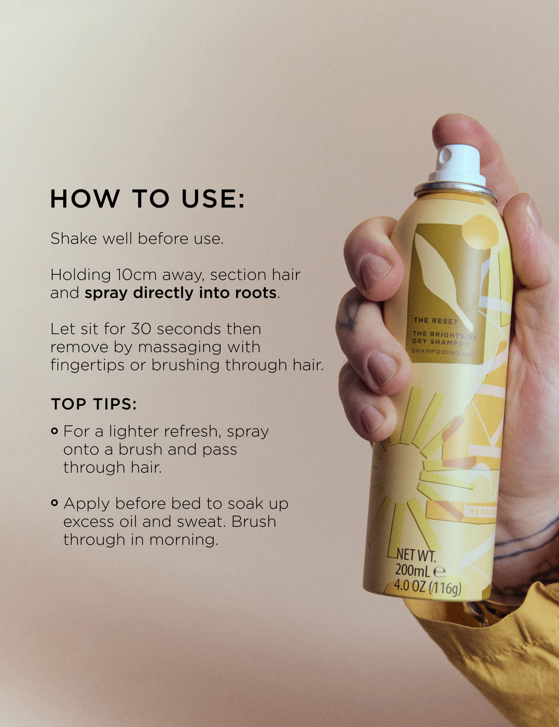 The Reset Brightside dry shampoo 200ml (British brand)