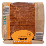 Sliced tiger bloomer loaf with crusty top, imported from the UK