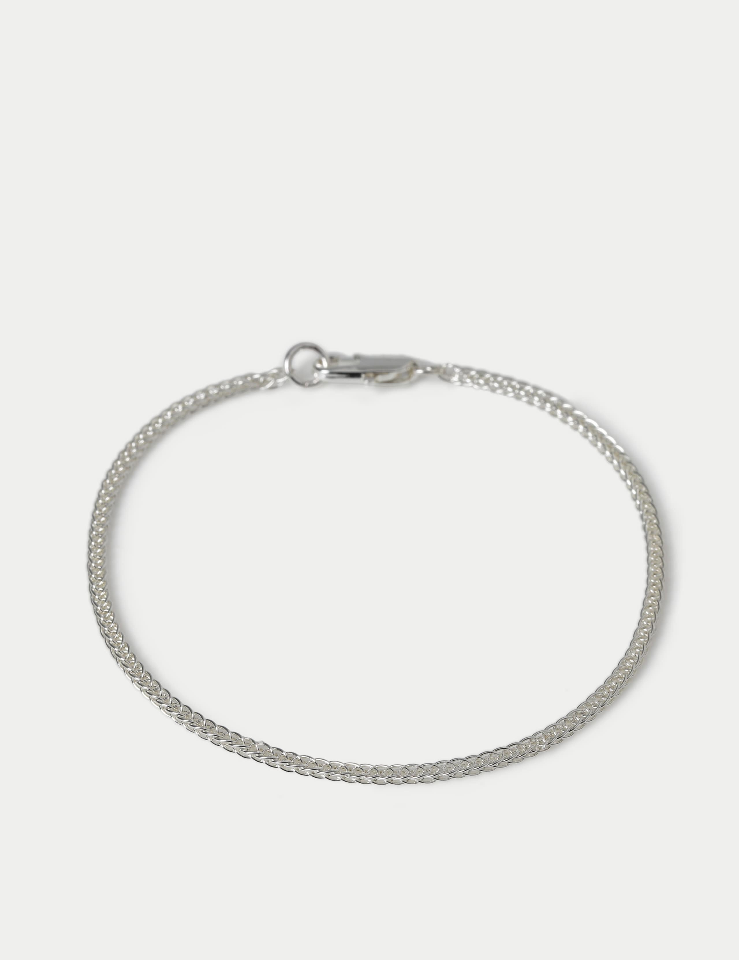 Thin chain bracelet real leather stainless steel - British product