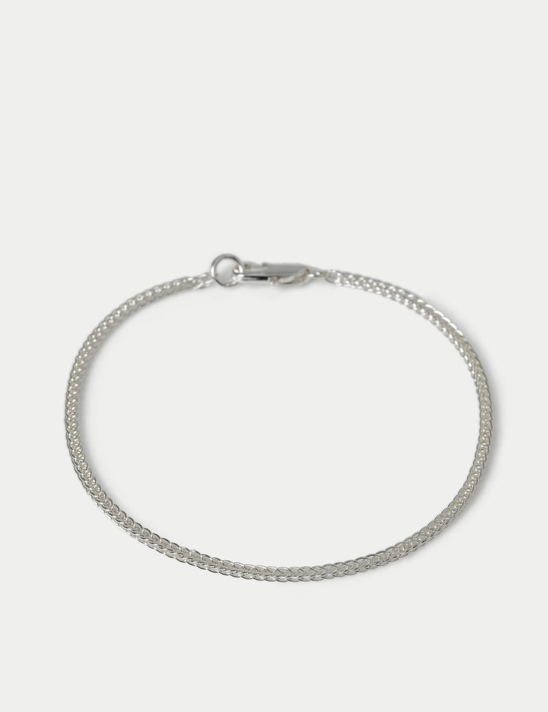 Thin chain bracelet real leather stainless steel - British product