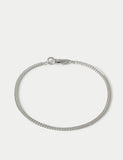 Thin chain bracelet real leather stainless steel - British product