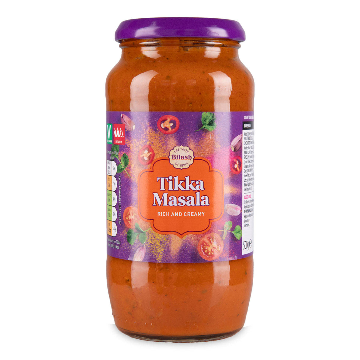 Tikka masala cooking sauce with yogurt and tomatoes (British brand)