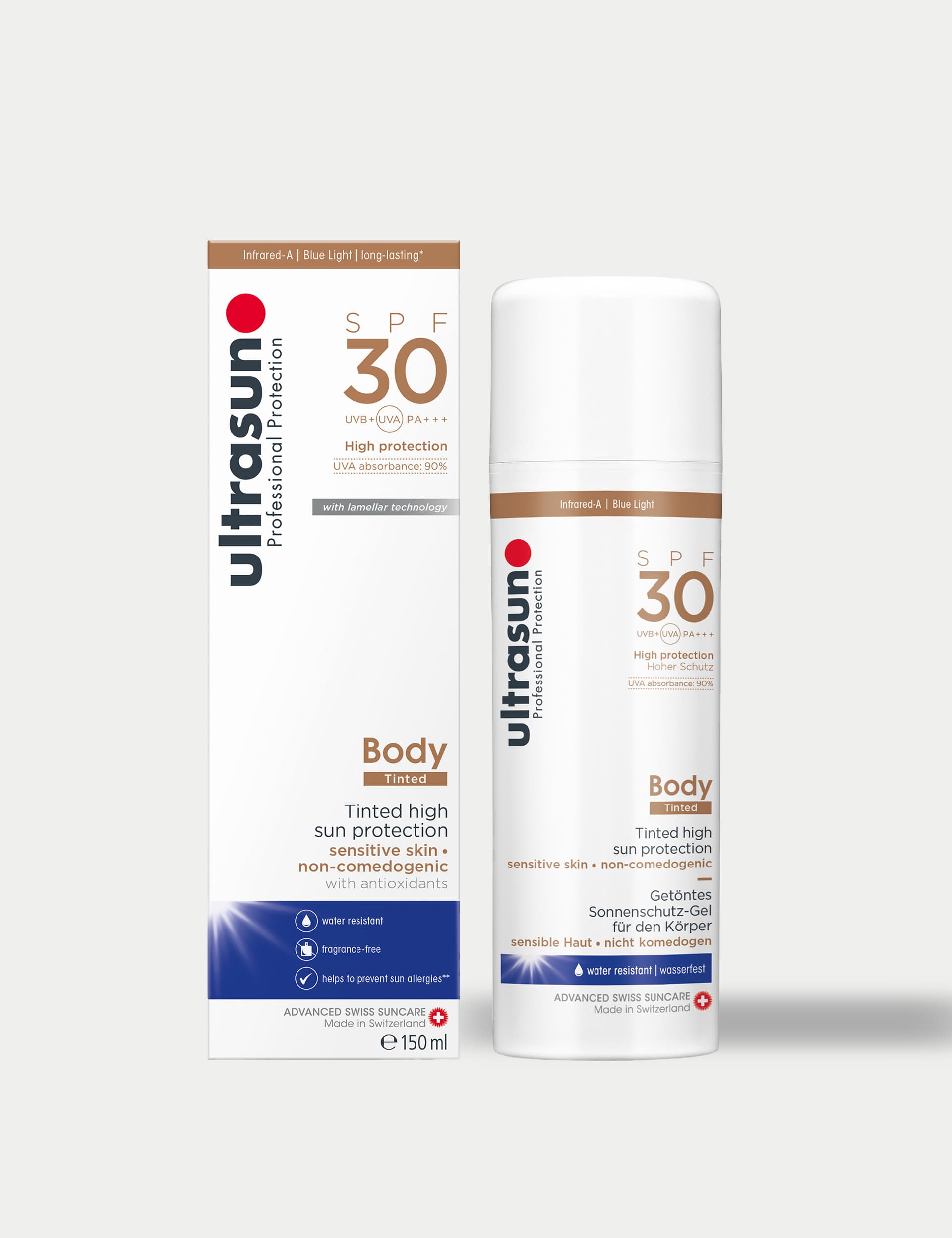 Ultrasun Tinted SPF30 sunscreen lotion 150ml (British brand)