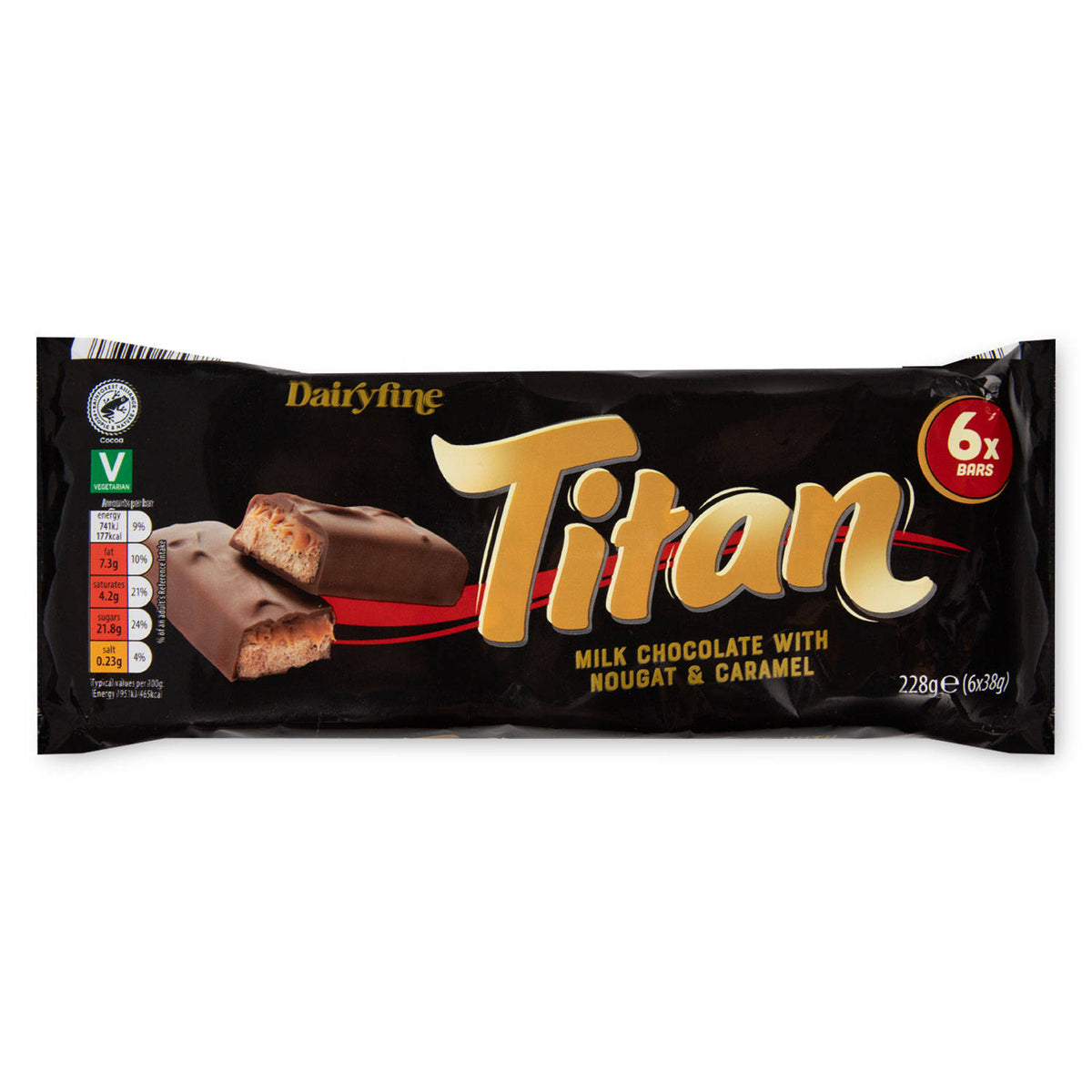 Titan milk chocolate bar 6 pack, imported from the UK