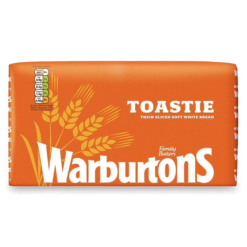 Thick sliced soft white bread for toasties, UK version