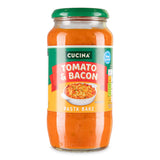 Tomato and bacon pasta bake sauce, imported from the UK