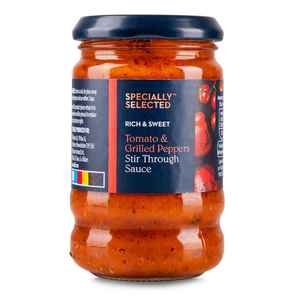 Tomato and grilled peppers stir through sauce - British product