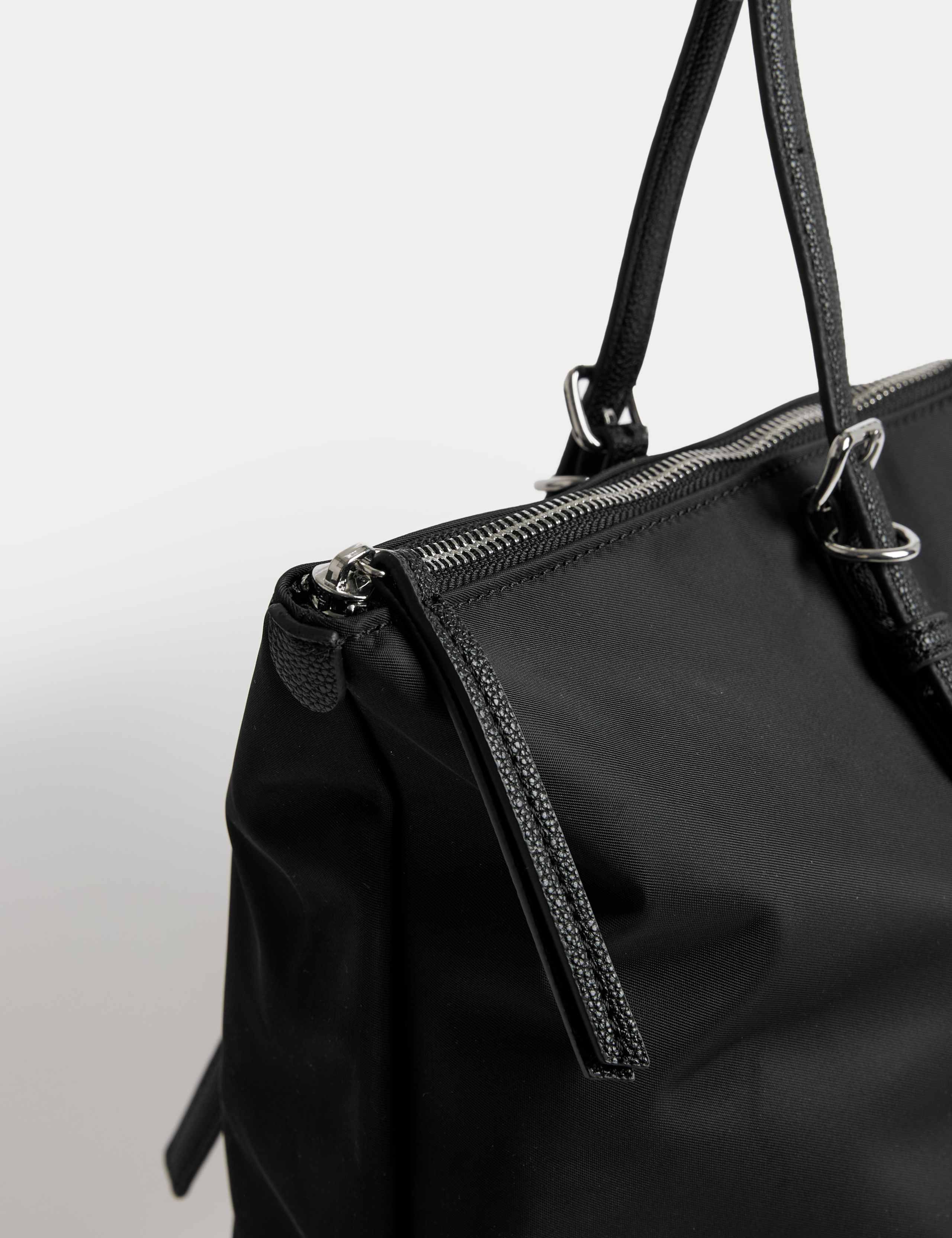 M&S top handle shoulder bag, wipe-clean fabric, roomy interior (British brand)