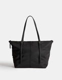 M&S top handle shoulder bag, wipe-clean fabric, roomy interior (British brand)