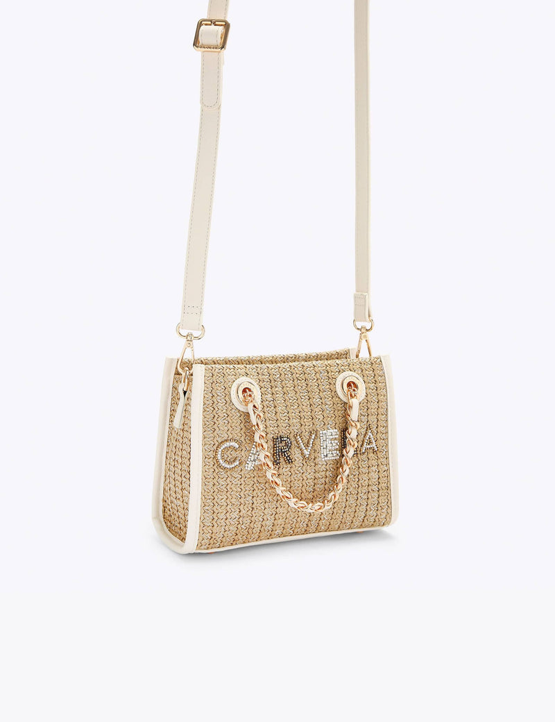 Carvela raffia tote bag with chain handle - British product